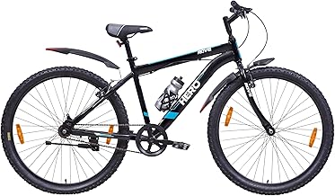 Hero Rove 27.5T Single Speed Mountain Bicycle for Mens | Black-Green | Rigid | V Brake | Steel Frame : 18Inches | Rider Height : 5ft 6" - 5ft 11" | 95% Pre-Assembled(Ready to Ride in 5 Mins)