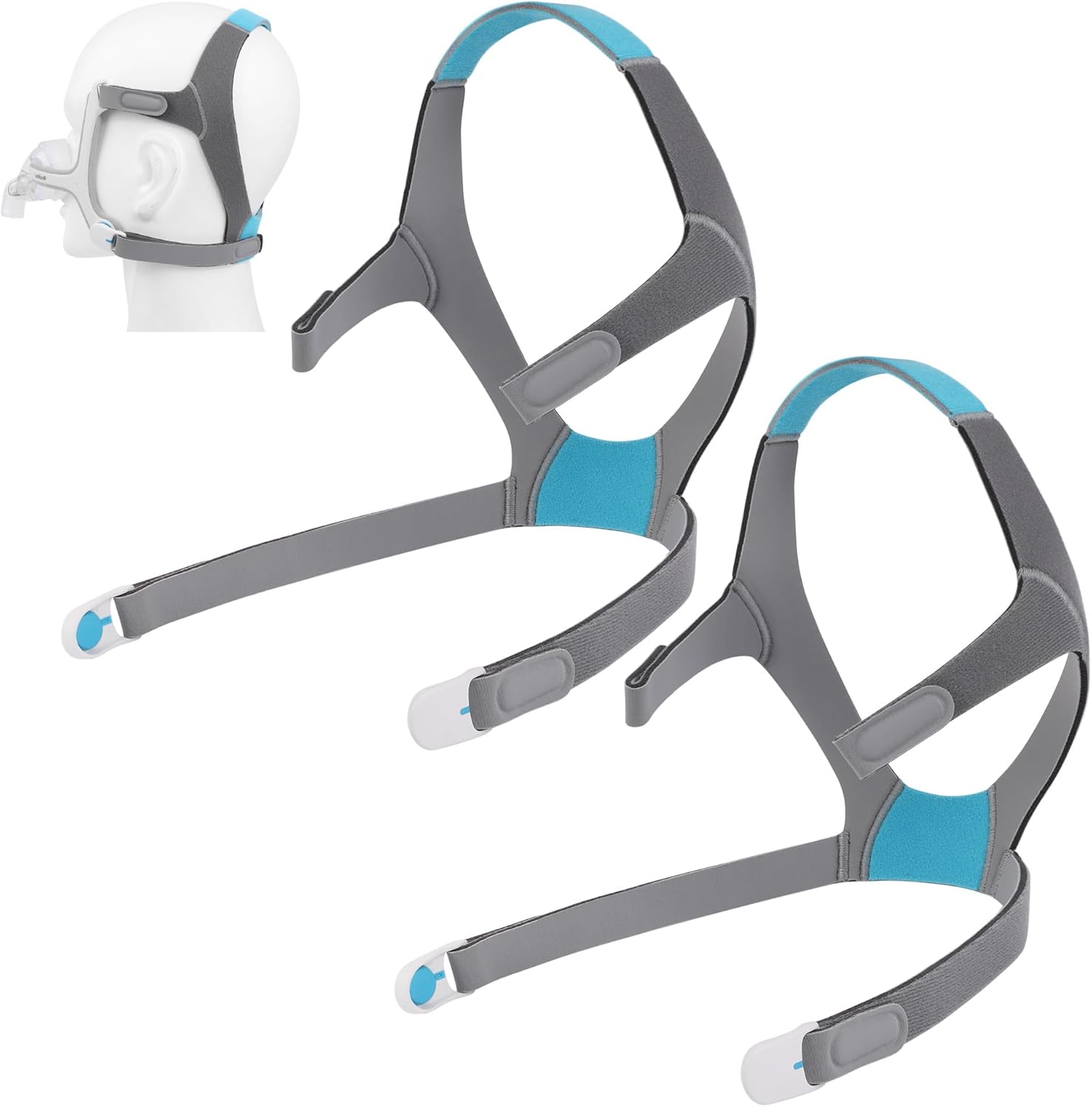 Replacement Headgear Kit for N20 Headgear with Magnetic Clips - Headgear Strap Compatible with AirFit N20/AirTouch N20 Full Face Masks (2 Headgear+ 4 Clips) 2 headgear+ 2 pairs clips