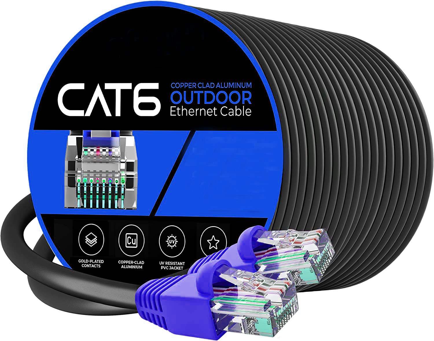 Sadow OutdoorCat6 High Speed Ethernet Cable, 100 Meter 550MHZ / 10Gigabit Speed UTP LAN Cable, Network Cable Internet Lan Cable RJ45 Wire, Patch Cord Gigabit Category 6 Wires for Gaming ,Modem, Router-Black (B0C5N88PHM) Amazon Price History, Amazon Price Tracker