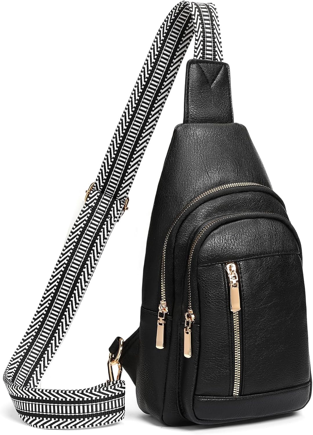 GAEKEAO Sling Bag for Women Crossbody Bags Vegan Leather Fanny Pack Chest Trendy Shoulder Bag for Travel Everyday Vacation