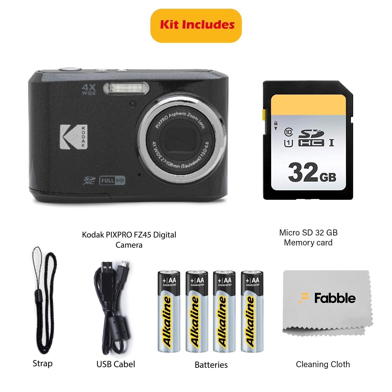 Amazon | KODAK PIXPRO FZ45 16MP デジタルカメラ4倍光学ズーム27mm