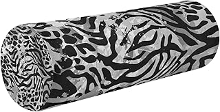 Oyihfvs Black White Zebra Leopard Skin Round Memory Foam Pillow, Travel Pillow with Removable Washable Cover for Head Neck Legs Support 5.5 x 5.5 x 17 inch