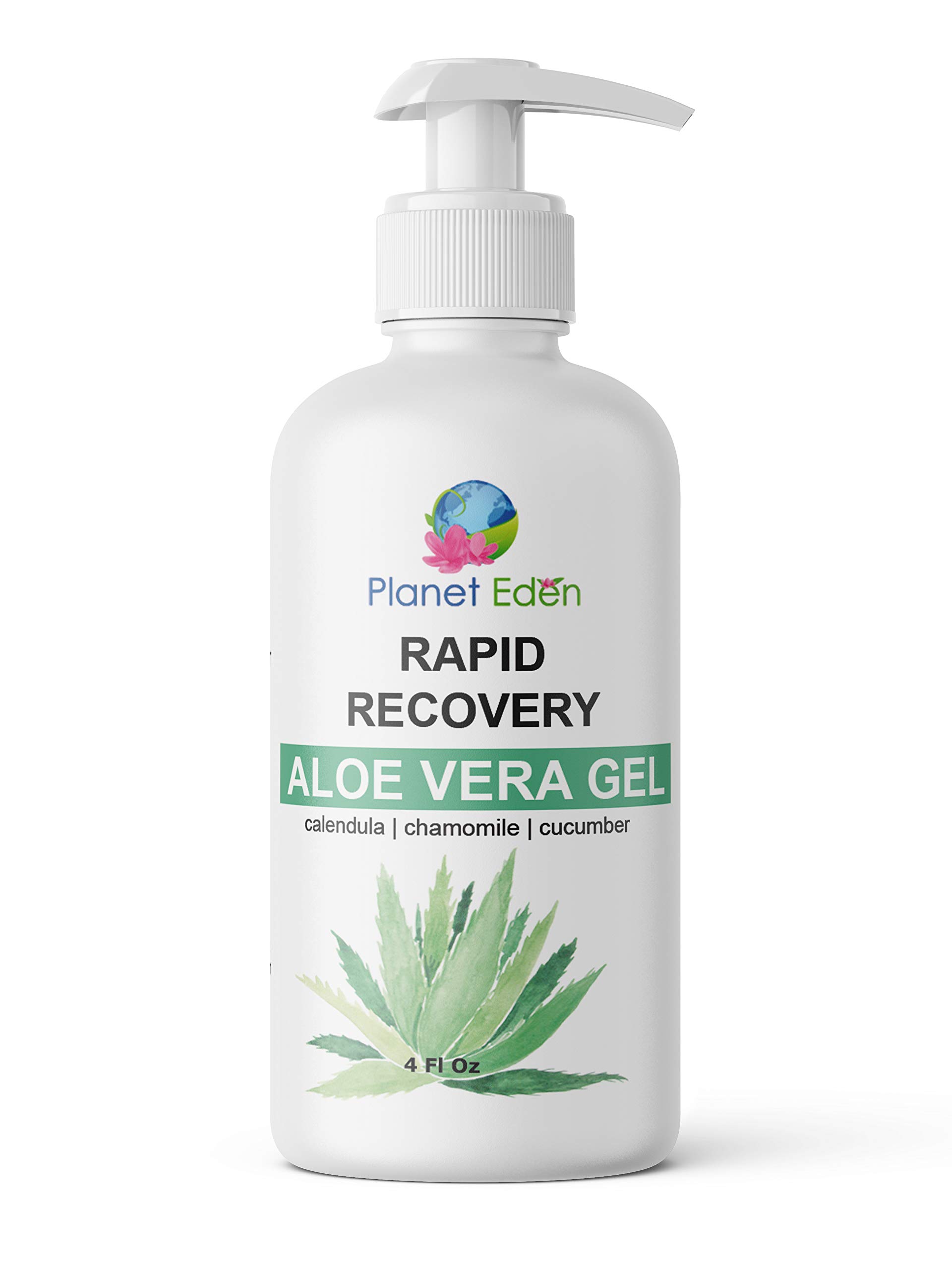 Amazon.com : Planet Eden Rapid Recovery Aloe Vera Gel 4 oz with CICA,  Chamomile | Cucumber Extract | Monoi Oil | Rosehip Oil | NON STICKY |  HYDRATING | PARABEN FREE : Beauty & Personal Care