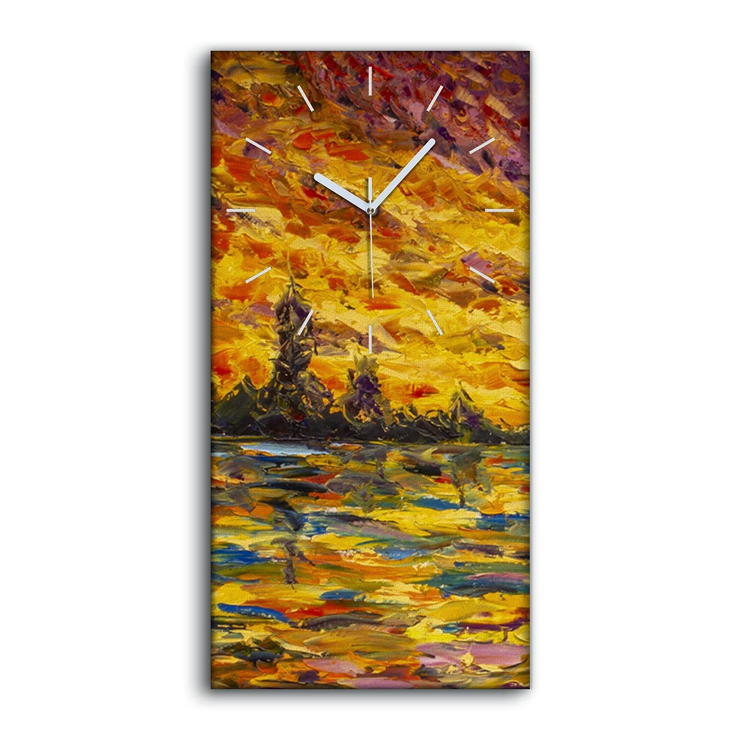 Horloge sur toile décoration art moderne salon chambre 30x60