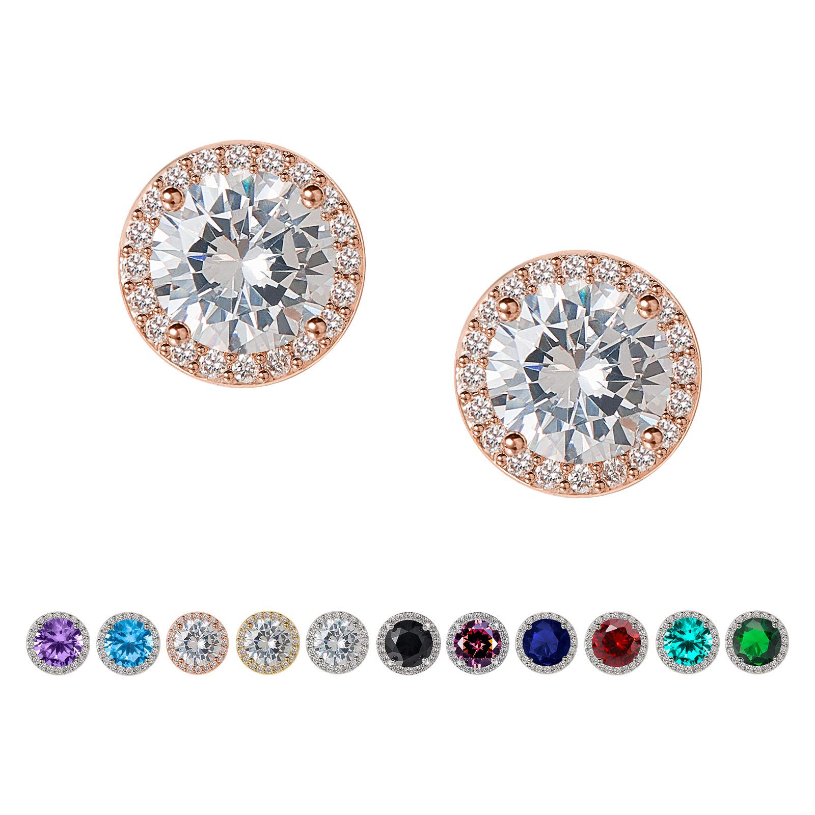 See full amazon price history chart for SWEETV Cubic Zirconia Stud Earrings, 8mm Round Cut, Rose Gold Rhinestone Hypoallergenic Halo Earrings for Women SWEETV Cubic Zirconia Stud Earrings, 8mm Round Cut, Rose Gold Rhinestone Hypoallergenic Halo Earrings for Women (B0D8T6HF2V) Amazon Price History, Amazon Price Tracker