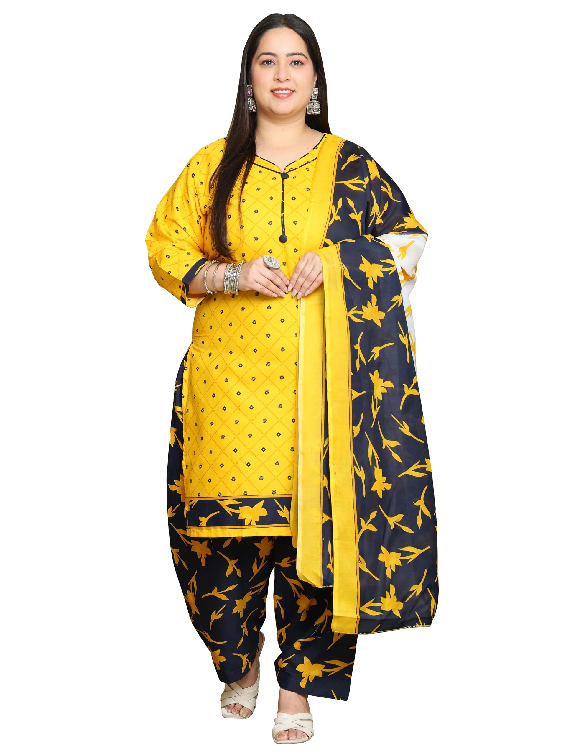 rajnandini Women's Cotton Blend Salwar Suit Set-picture-10