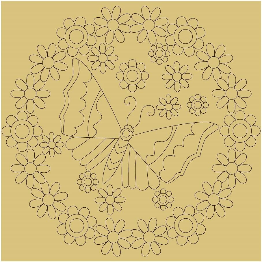 Mandala Design Line Cutout Home Décor Everyday Door Hanger MDF Shape Canvas Style 9 Art 1 (18")