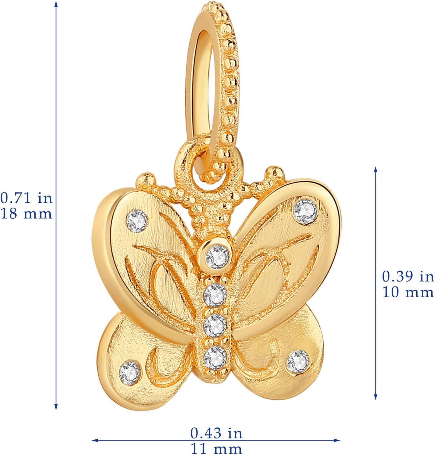 Nbsameng S925 Sterling Silver Charms Bead Compatible for Pandora Bracelets and Necklaces, DIY Jewelry for Women, Golden Butterfly - Image 2