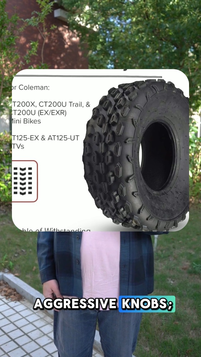 Amazon.com: AlveyTech 19x7.00-8 Knobby Tire for the Coleman BT200X