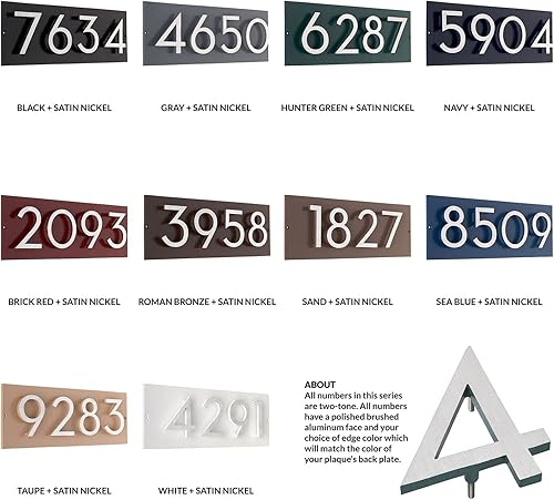 Miniatura 6 de Placa de dirección horizontal de 6 pulgadas flotante con números de casa, aluminio, fácil de instalar, horizontal, 4 dígitos