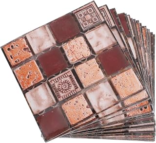 SKISUNO 30 Pegatinas Autoadhesivas Para Azulejos De Pared, Pegatinas Para Salpicaduras, Azulejos De Mosaico Impermeables Para Baño, Cocina Y Chimenea, Color Marrón