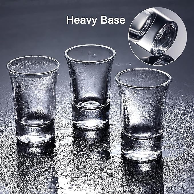 Koffing Shot Glasses 12 Pcs Heavy Base Shot Glasses 35ml Barware Shot Glass, Stackable Heavy Base Shot Glass Alcohol Vodka Tequila Whisky Shots, for Home Bars Party 4