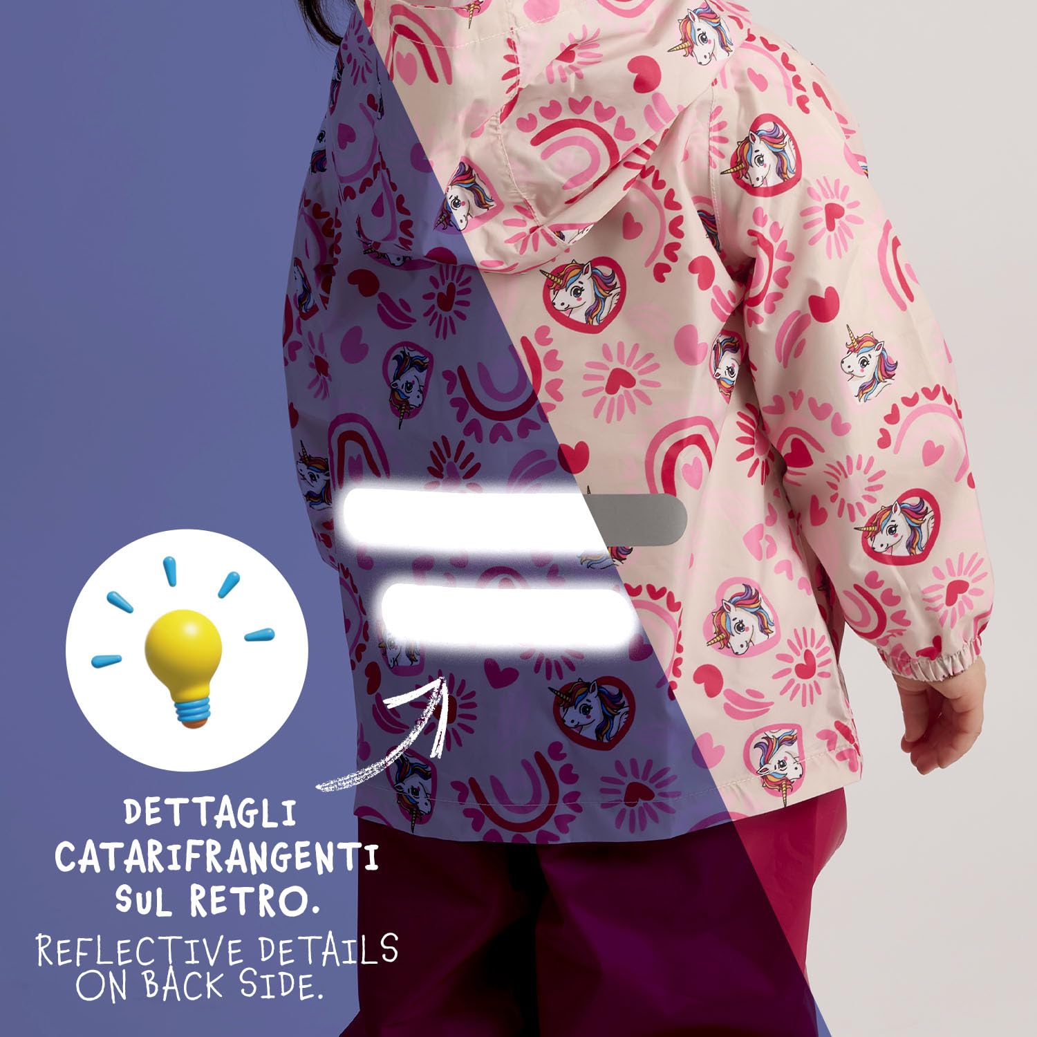 PERLETTI Traje de Agua Impermeable Niño Niña - Chubasquero y Pantalones Lluvia 2 3 4 5 6 7 Años con Capucha y Cremallera