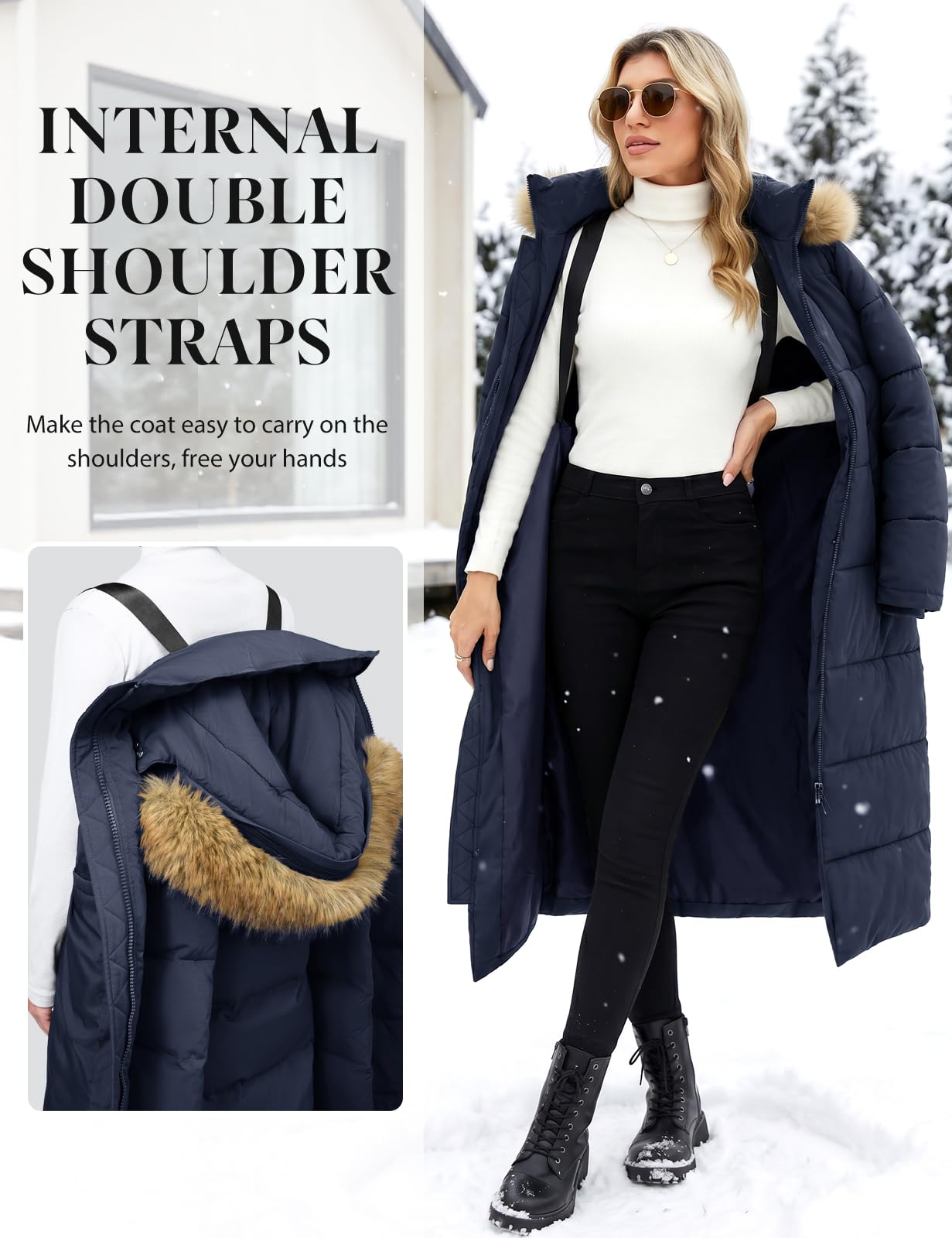 heekpek Manteau Femme Hiver Longue Manteaux Veste Matelassé à Capuche
