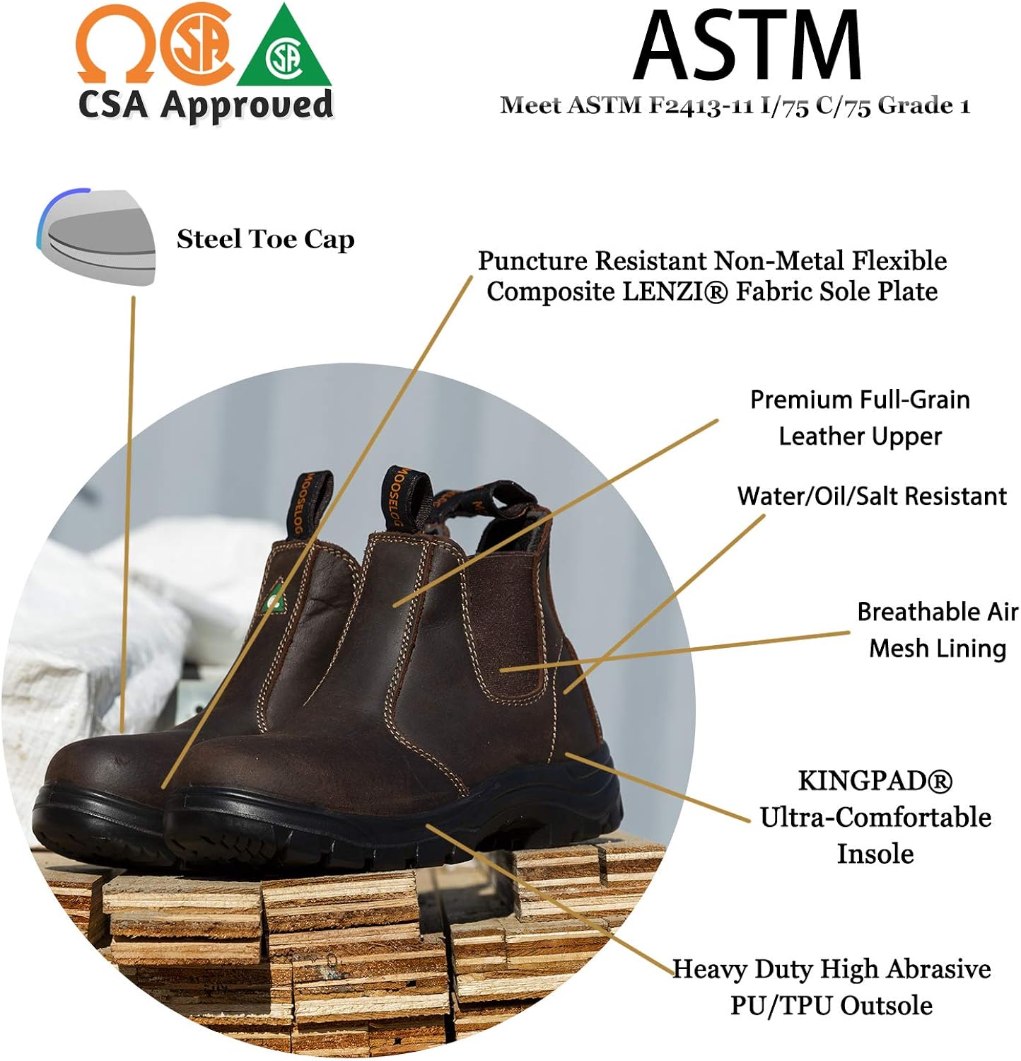 Miniatura 2 de MooseLog Botas de seguridad de trabajo con punta de acero para mujer 925