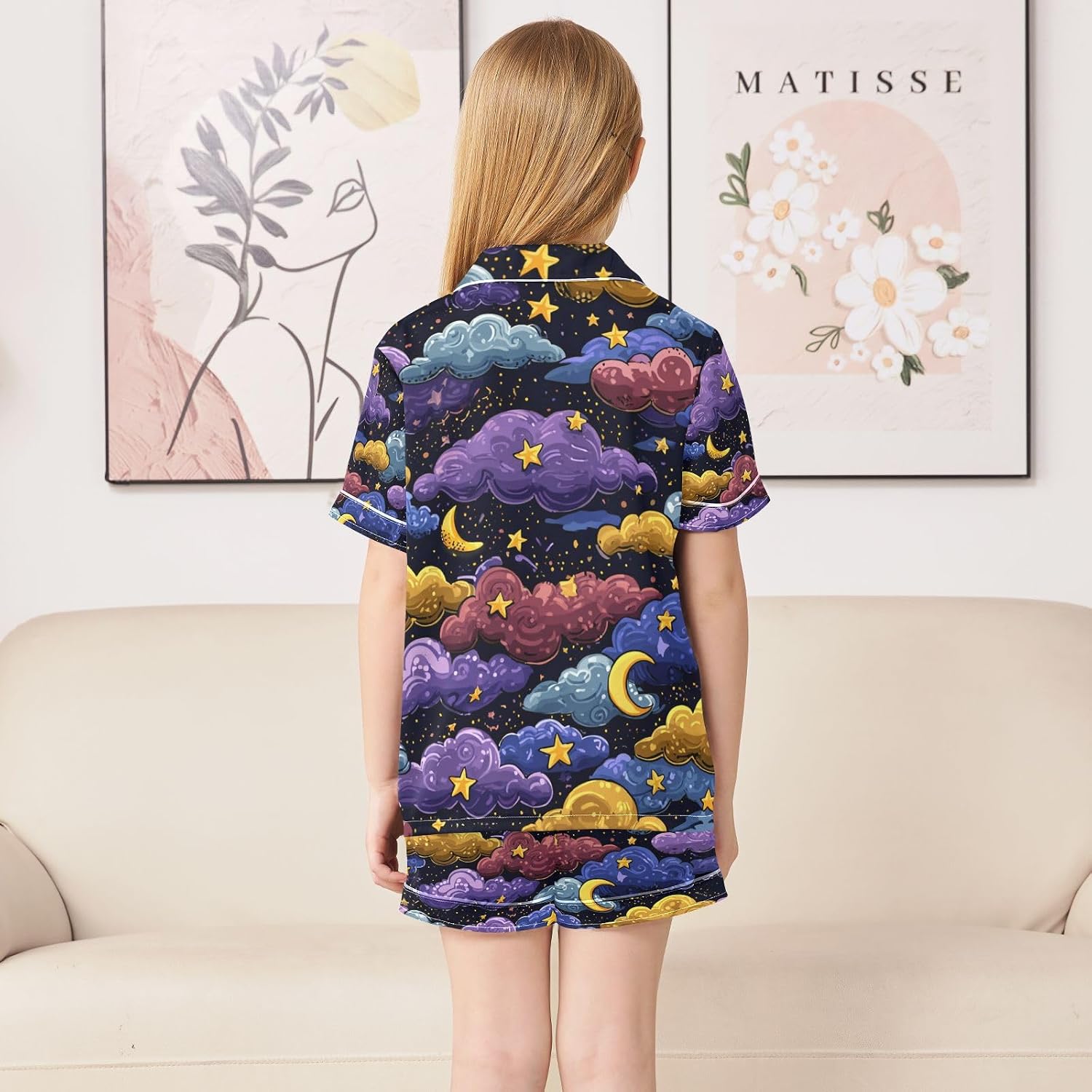 Silk Pajamas Sets Soft Satin 2 Piece Pjs Set Short Sleeve Sleepwear Nightwear
