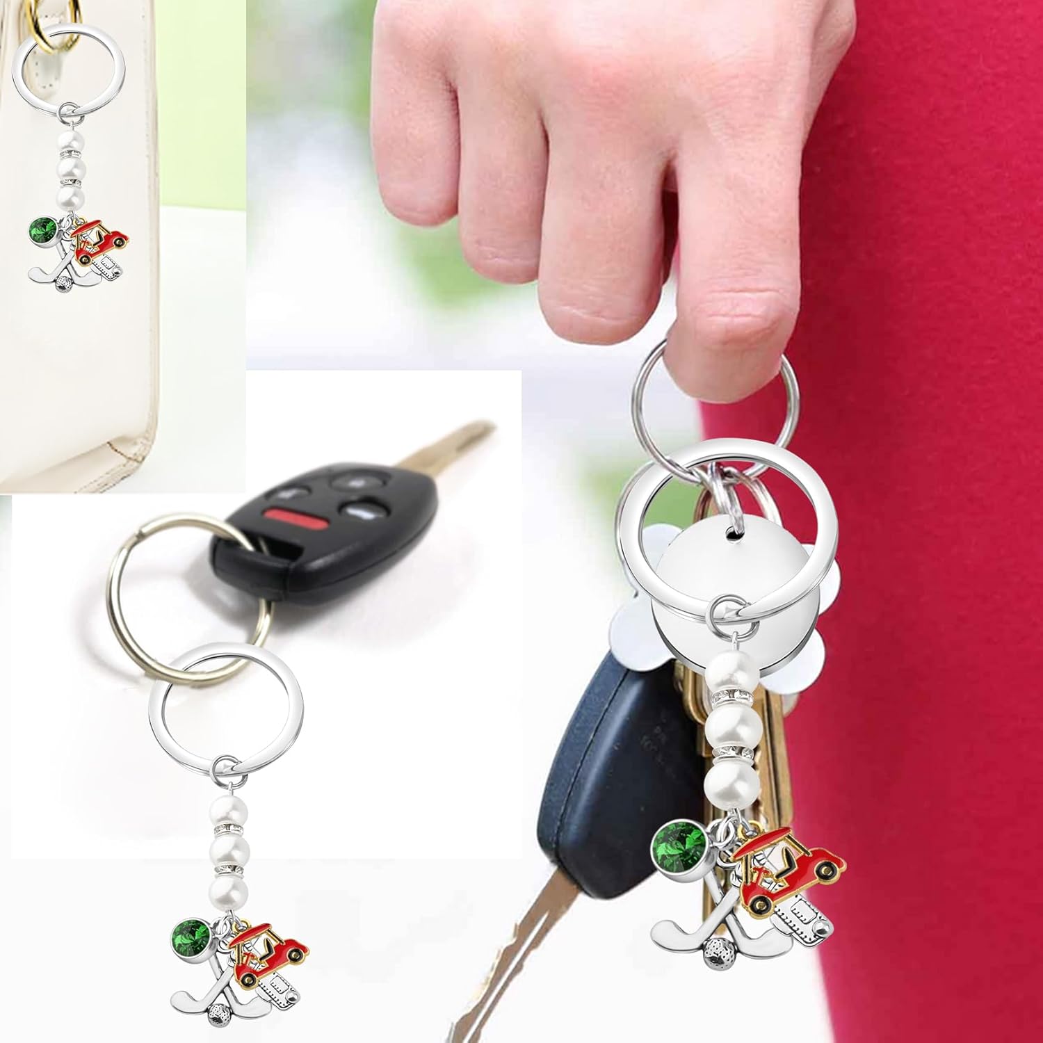 BEKECH Golf Charms Keychain Purse Charms Key Ring Golfers Players Coaches Athletes Sports Golfing Jewelry Golf Lover Gifts - Image 7