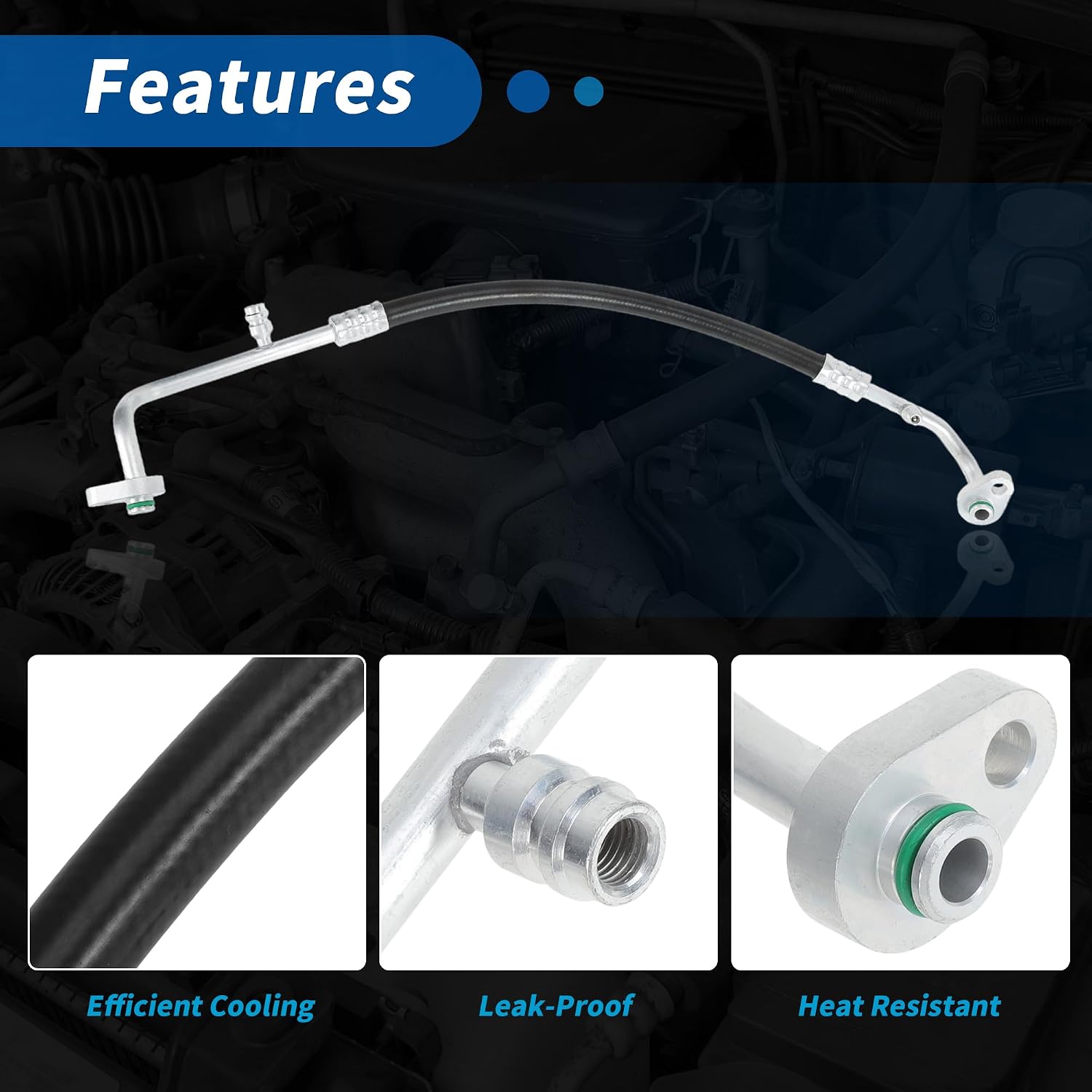 A/C Discharge Line Hose for Jeep Liberty 2002 2003 2004 2005 V6 3.7L SOHC No.55037801AB 55037801AE 4811787 19144603 19191968 Car Manifold Hose Assembly Liquid Line