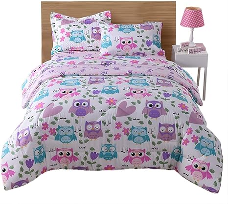 Marcielo Kids Comforter Set Girls Comforter Set Kids Bedding Set Include Sheet Set Bunk Beds For Kids Twin Full Owl Twin Amazon Ca Home