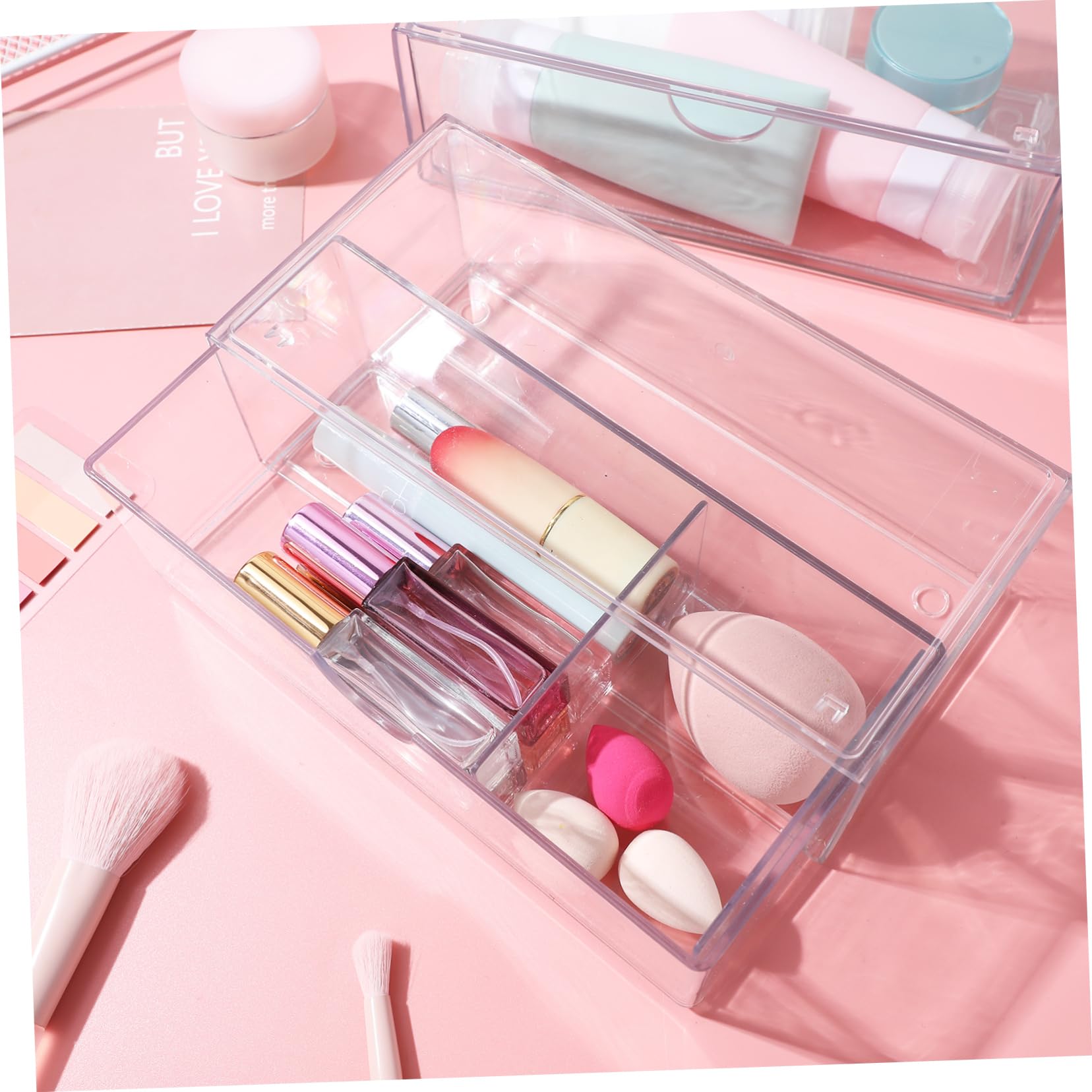 Transparenter Acryl Aufbewahrungsboxen für Make Up, 3 Stück