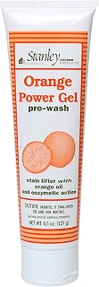 Stanley Home Products Orange Power Gel Pre Wash - Laundry Stain Remover - Spot Treat Tough Stains Works Immediately Cleans and Deodorizes Fabrics Ideal for Blood Oil Grease and More