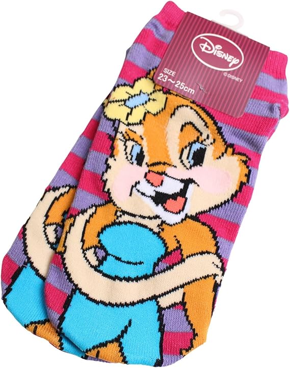 Amazon クラリス 靴下 レディース ディズニー 靴下 スニーカー丈ソックス ボーダー柄 23 25cm ローズ 靴下 通販