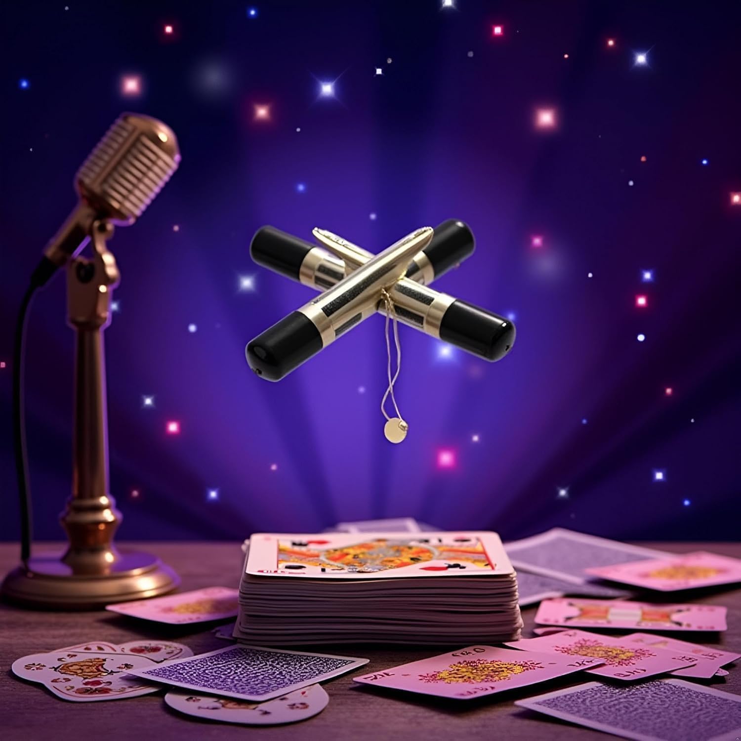 2Pcs Black Invisible Thread Levitation Magic Trick Props Kits Resistant Stage Street Floating Prop for Magician Invisible Thread Retractor Useful SmallReel Magic Tricks Accessories (120cm)