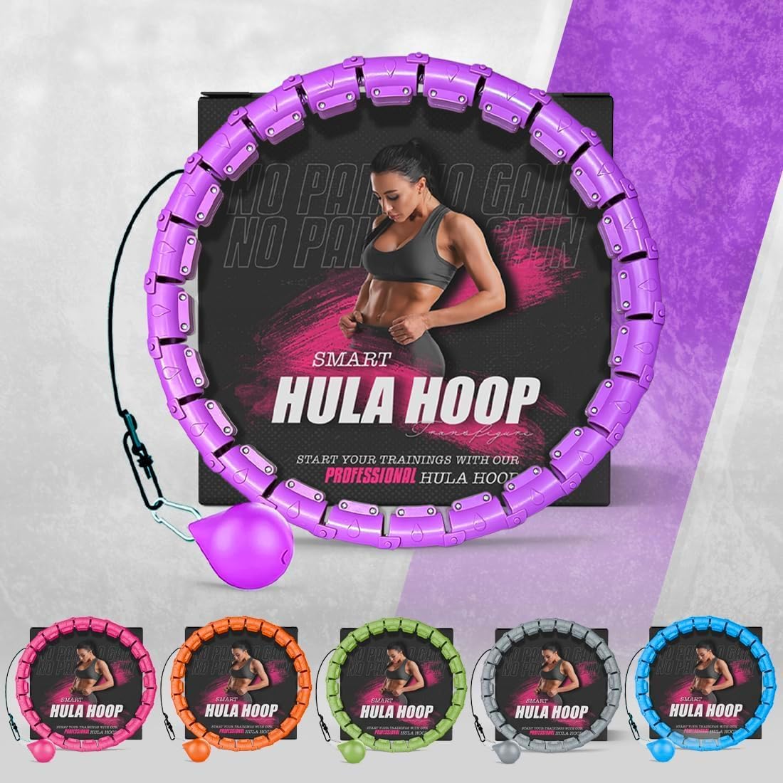 Hula hoop súlyozott golyók és masszázs funkció