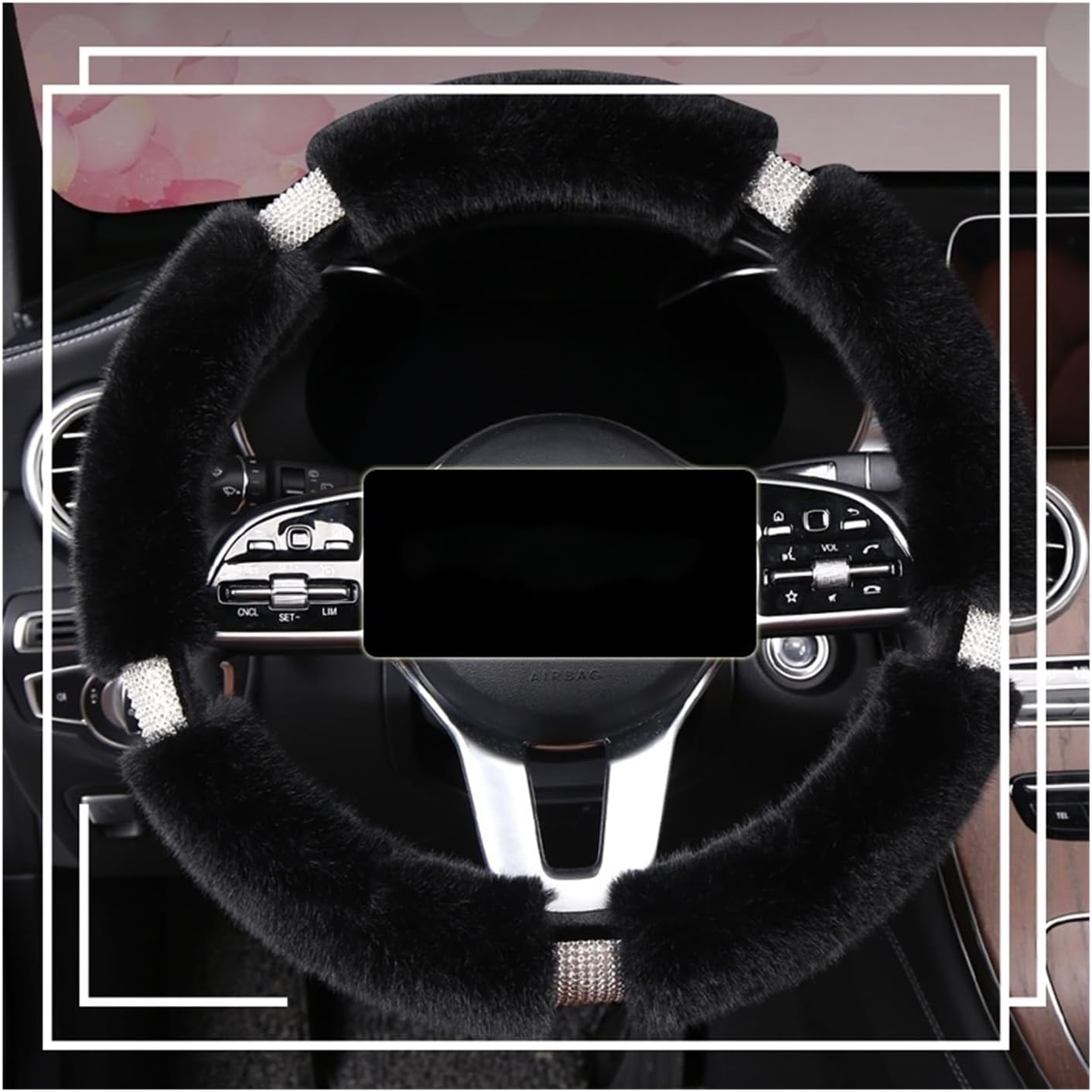 Car Steering Wheel Cover for Car Steering Wheel Cover Plush Automobile Accessories Fashionable and Generous Strong Grip (Color : 5#)