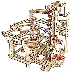 Wooden Marble Run 3D Puzzle - Wood Crafts Mechanical Marble Run Assembly Building Model Kits - Wooden Puzzle DIY Brain Teaser Puzzles - Christmas Birthday Gifts for Adults & Teens