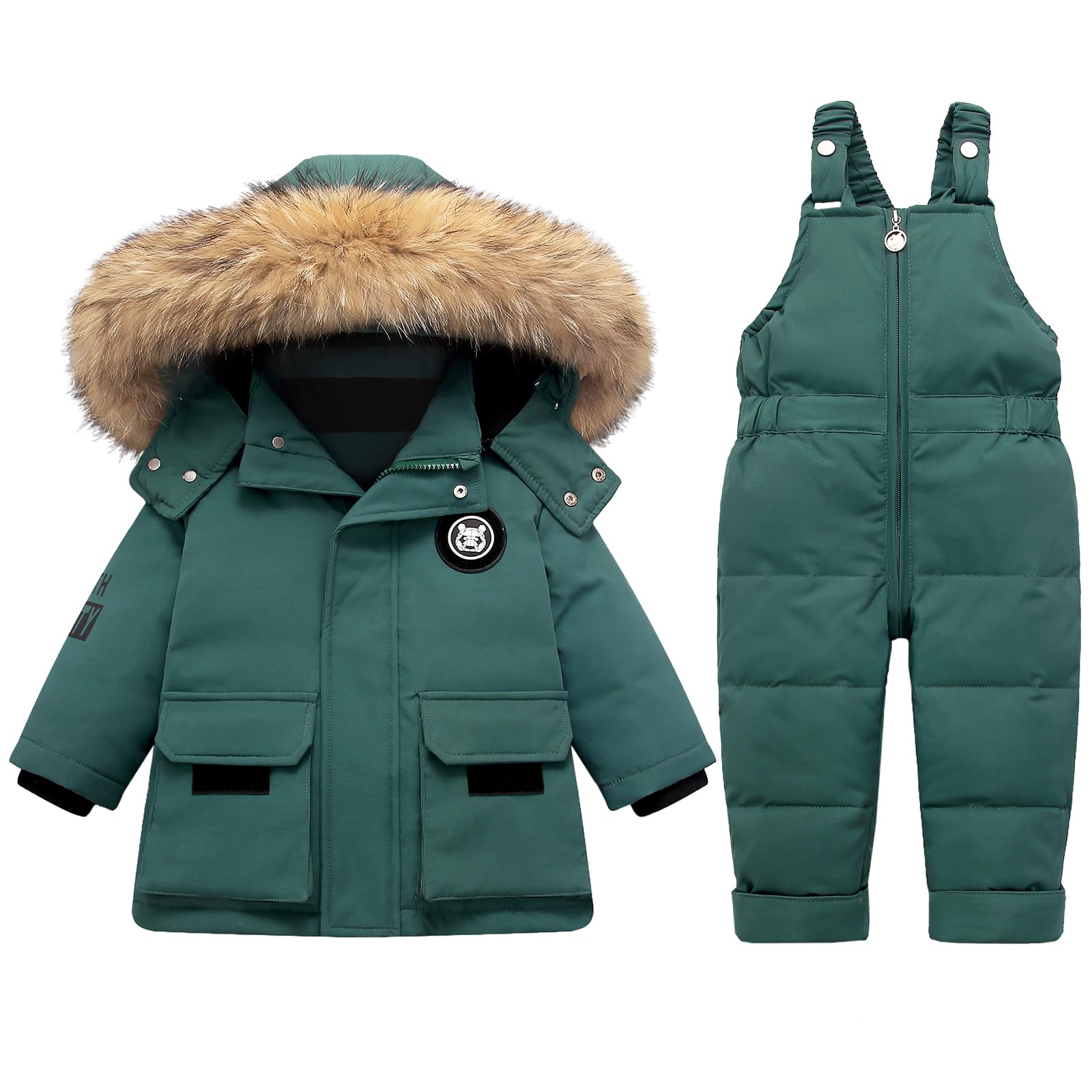Toddler Snowsuit Girl Baby Winter Coat Bib Boy Snow Pants and Jackets