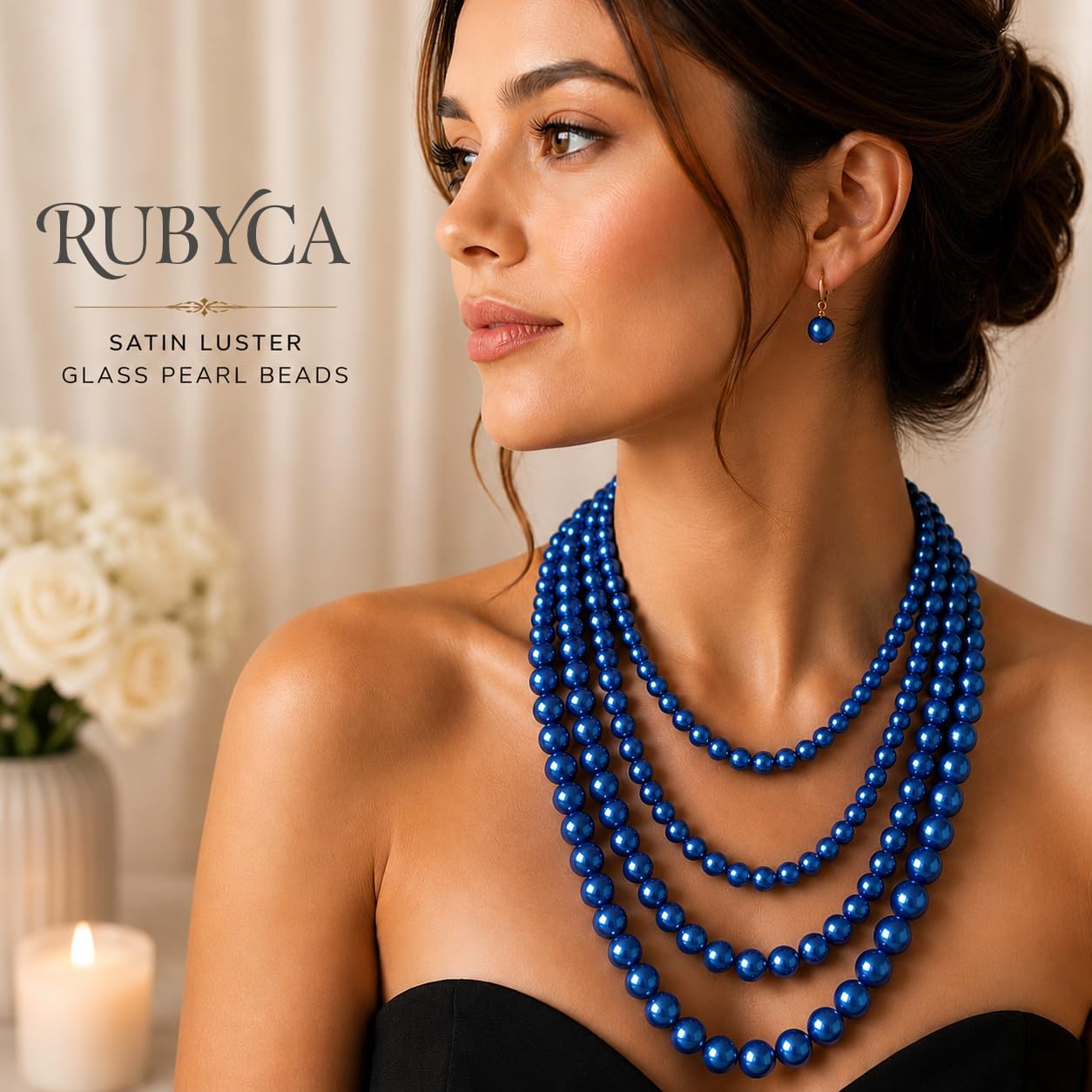 RUBYCA 200Pcs Czech Tiny Satin Luster Glass Pearl Round Beads Beading Jewelry Making 6mm Dark Gold image 3