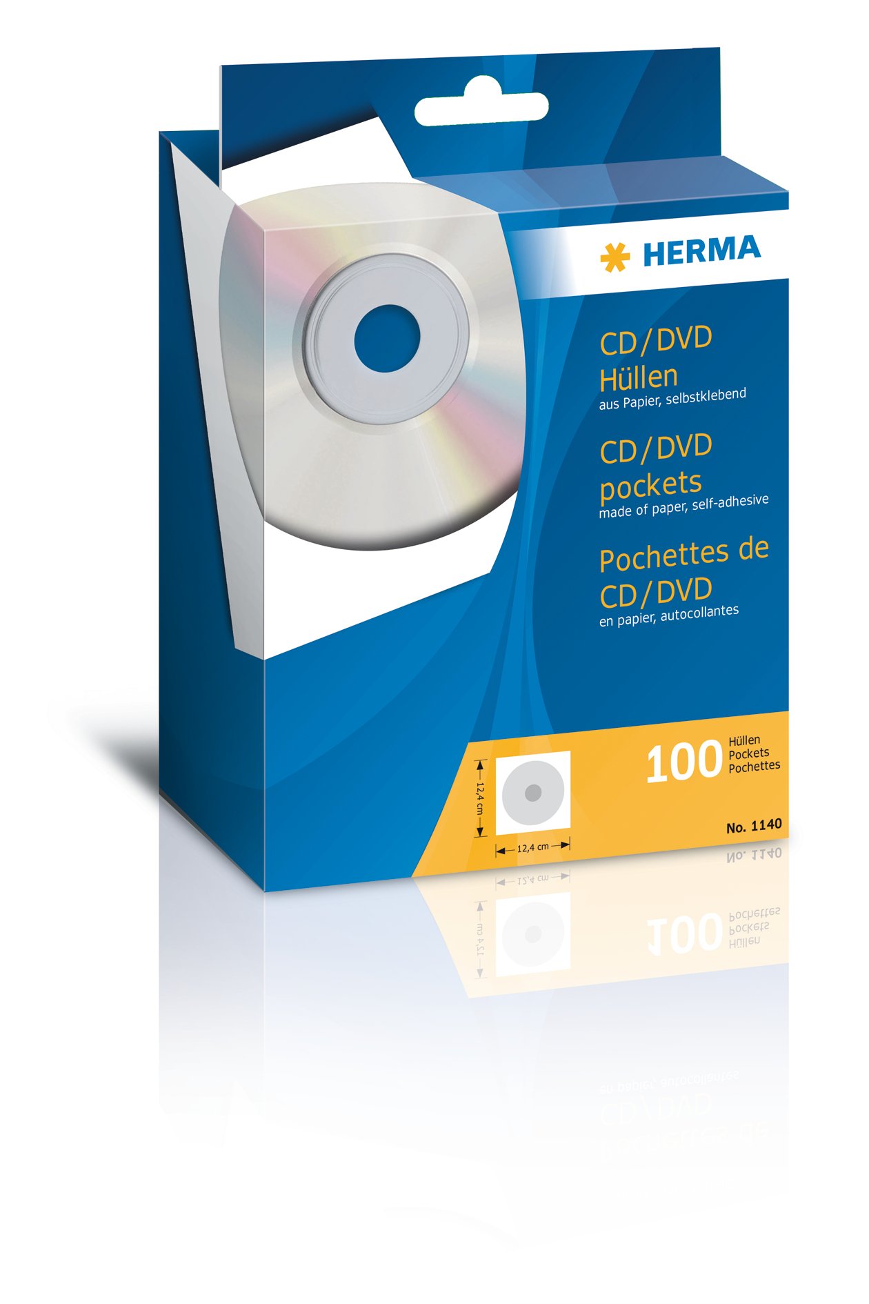 Herma 1140 124 x124 mm CD Paper Pockets - White