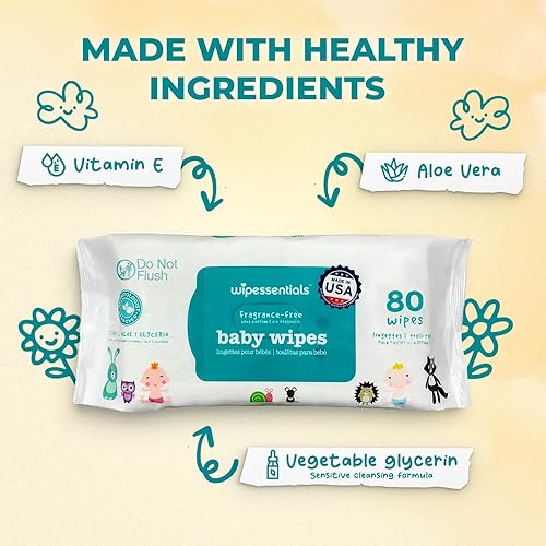 Miniatura 5 de WipeEssentials - Toallitas húmedas hipoalergénicas para bebé, toallitas húmedas sin perfume WipeEssentials, paquete de 3 (80 toallitas cada una)