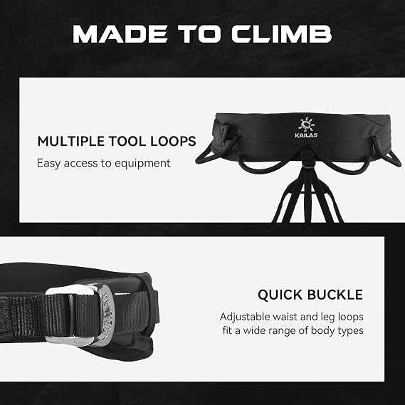KAILAS B4 Rocking Climbing Harness Adjustable Roofing Harness Rescue Safety Harness Tree Climbing Harness Spikes