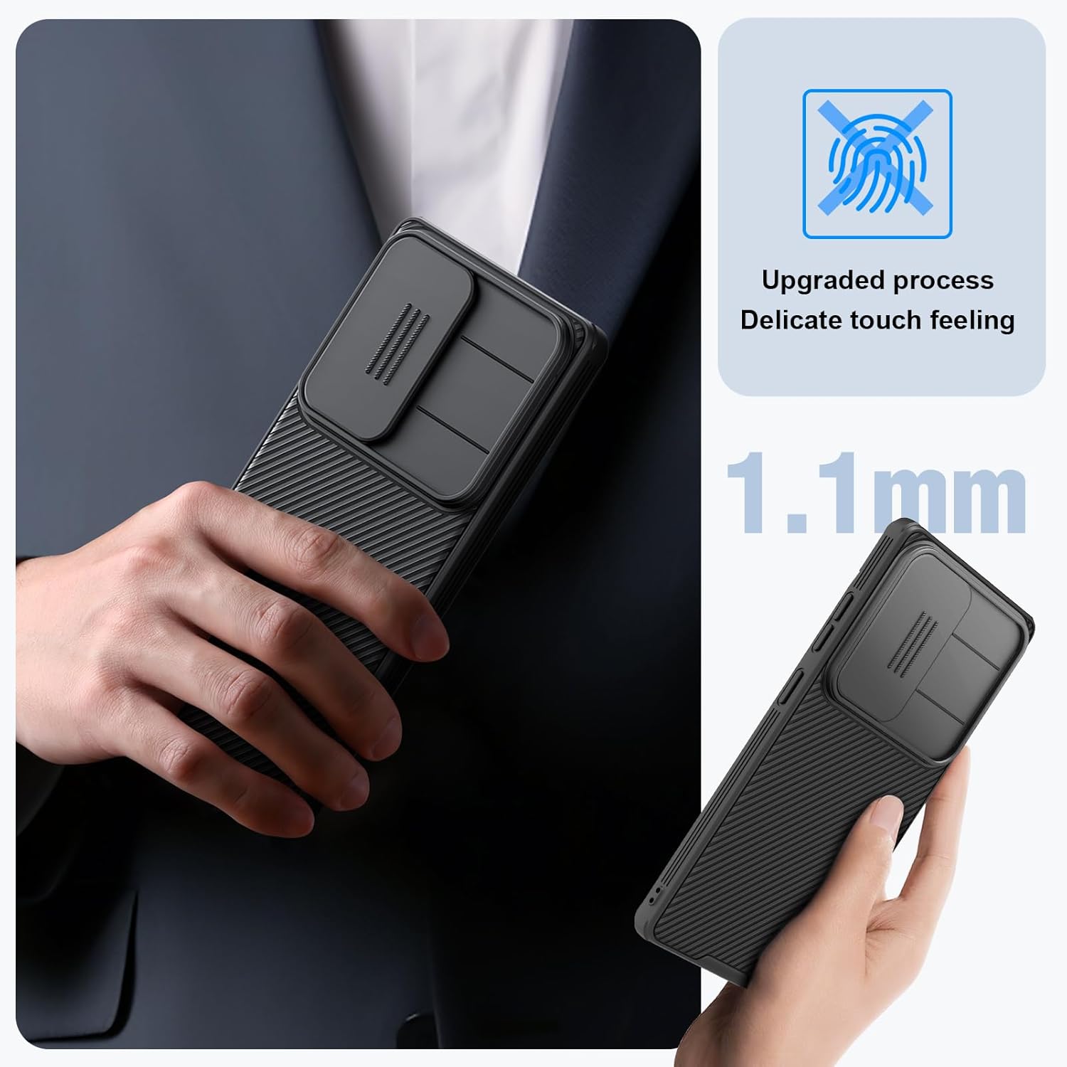 Nillkin for Samsung Galaxy S25 Case Magsafe with Camera Cover, Thin Slim Fit & Military Drop Protection & Lanyard Design & Non-Slip Magnetic Phone Case for Samsung S25 5G 6.2 Inch, Black