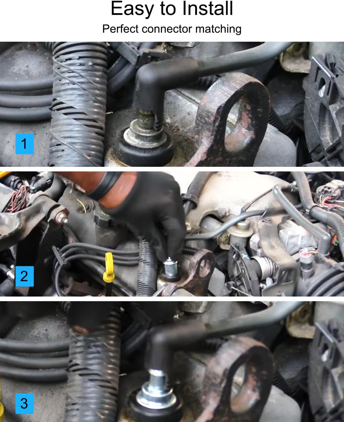PCV Positive Crankcase Ventilation Valve Tube Hose and PCV Valve Fitting Adapter Fit for Buick Enclave Chevrolet Traverse 2012-2017 GMC Acadia 2012-2016 Replace 12648138 12634308 12583384