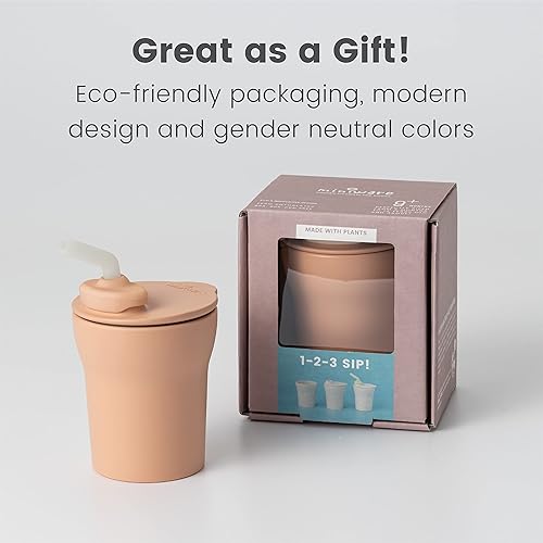 Miniatura 7 de Miniware Taza de entrenamiento para bebé de 1-2-3 sorbos, taza pequeña perfecta para el destete LED del bebé, tapa antigoteo, ecológico, sin BPA,