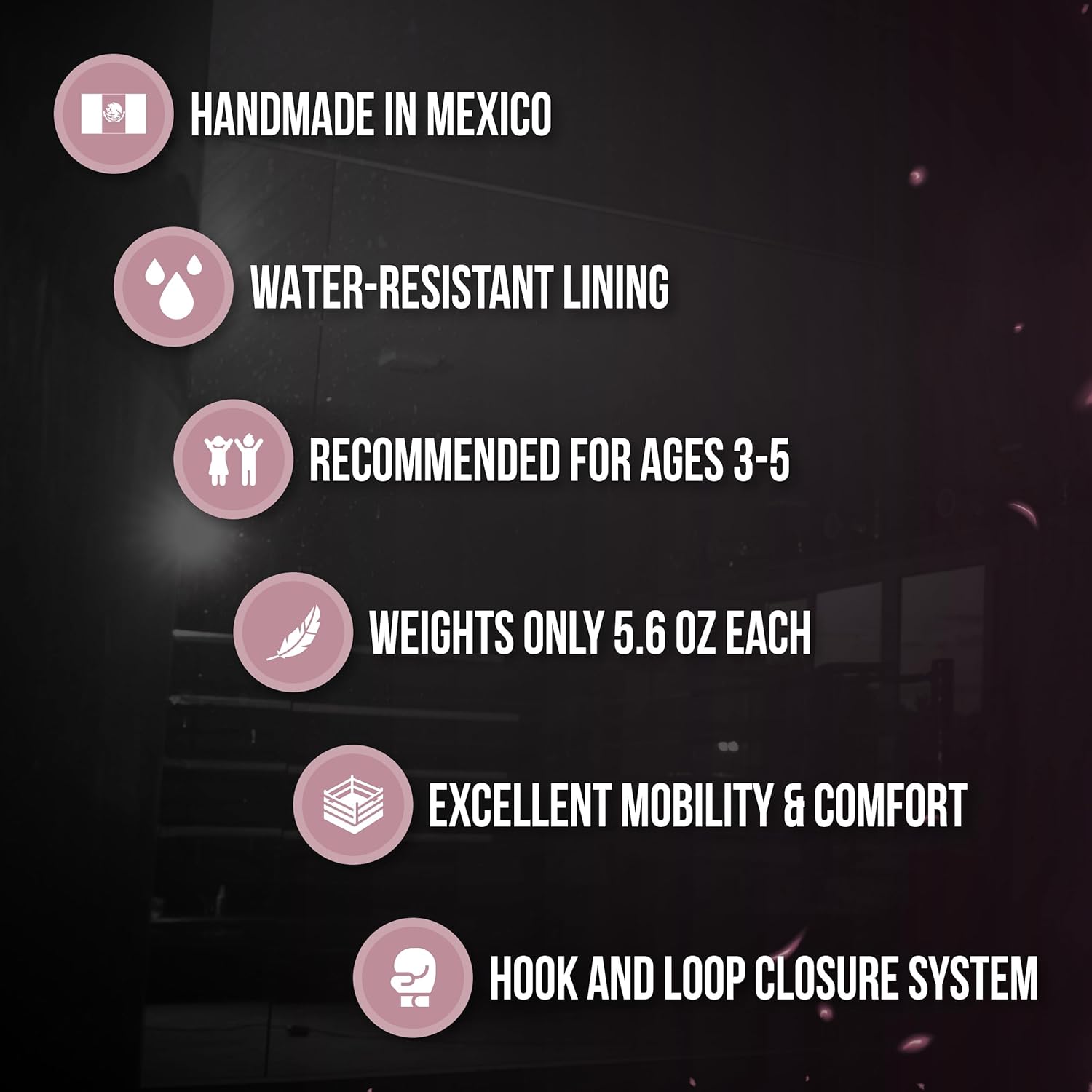 CLETO REYES Professional Boxing Gloves for Kids, Girls and Boys, Training, Sparring and Punching, MMA, Kickboxing, Muay Thai, Leather, Hook and Loop Closure, 3-5 Years, 5.6 oz