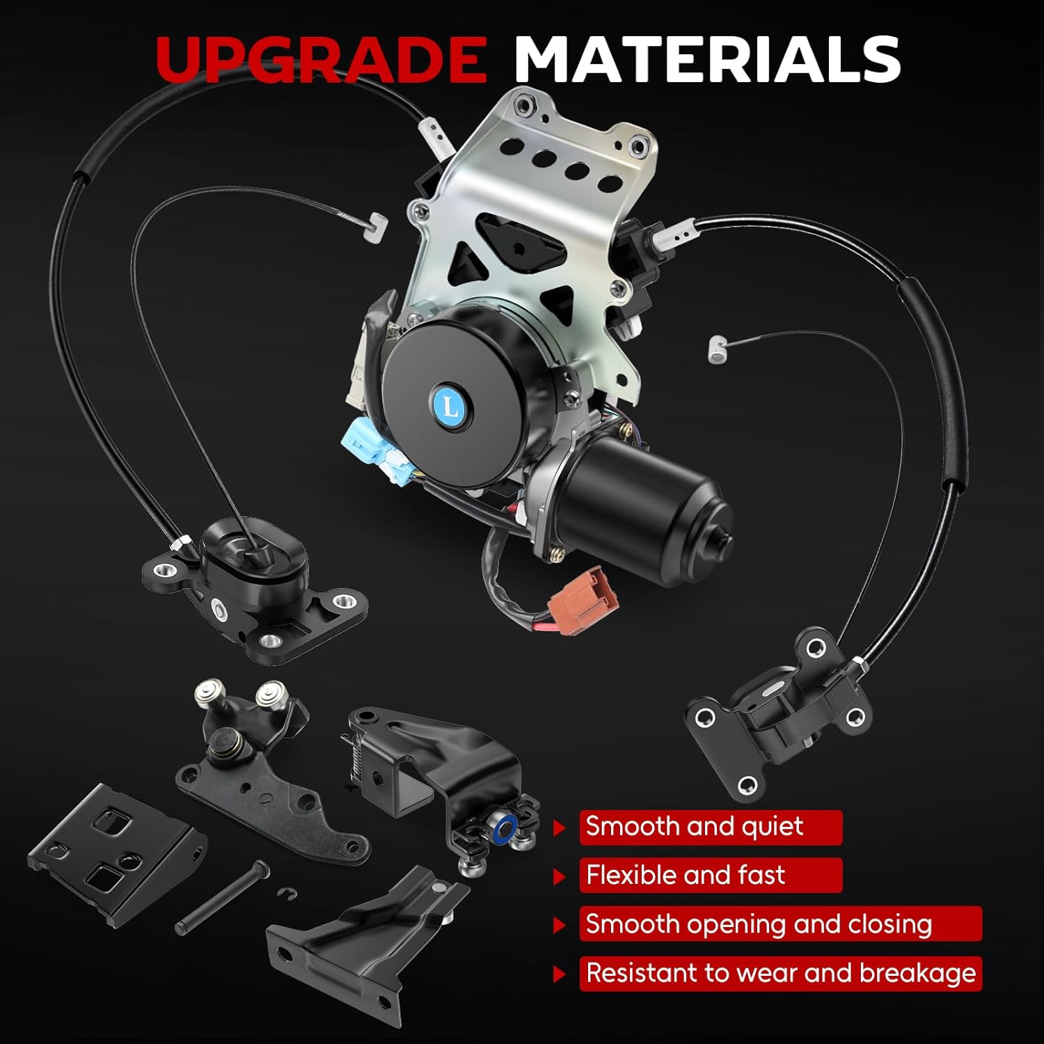 Left Side Power Sliding Door Cable Motor & Rollers Assembly Compatible with 2005-2010 Honda Odyssey EX LX Touring, Replace OE 72050-SHJ-A21 72561-SHJ-A21 924-128 Power Sliding Door Repair Kit