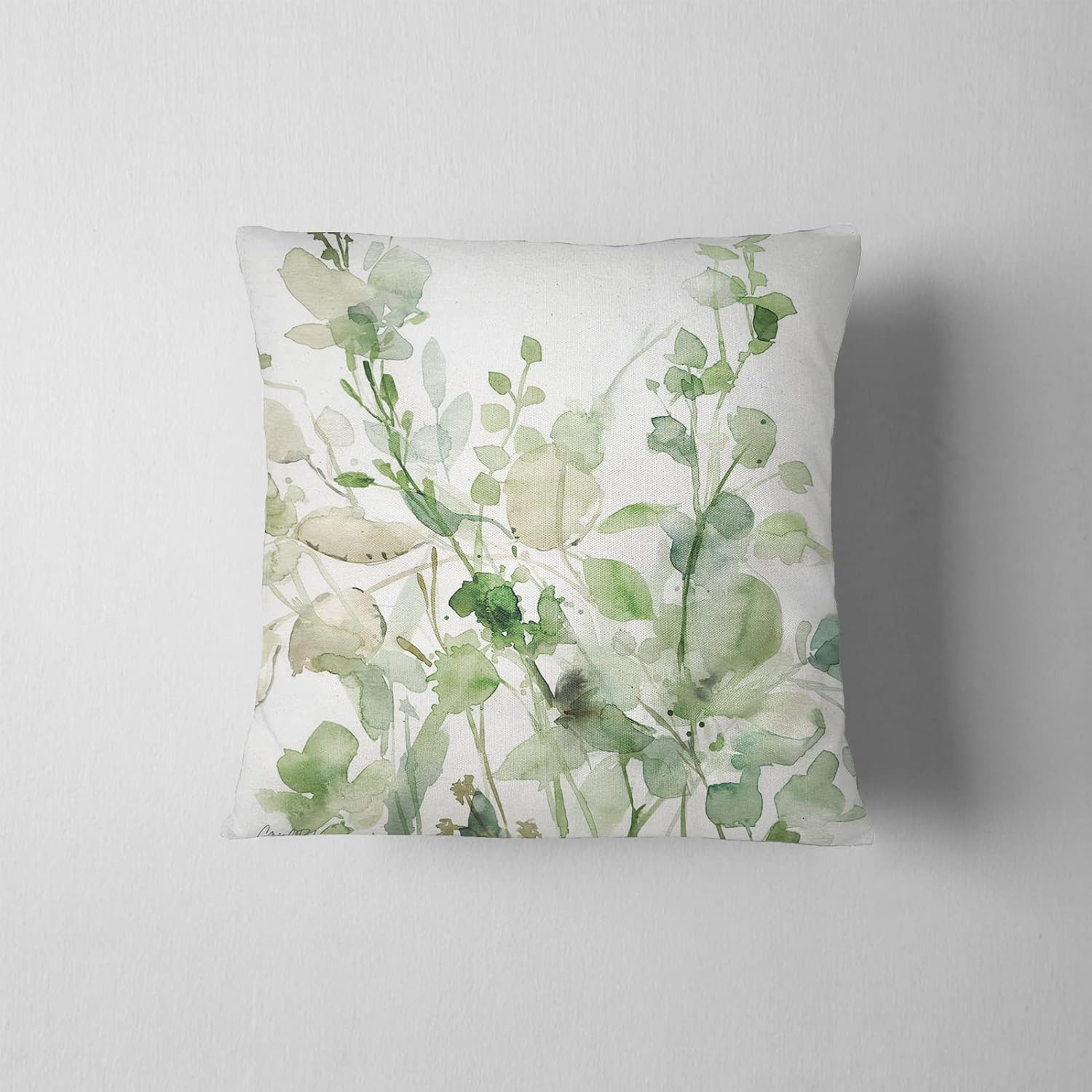 green floral throw pillows