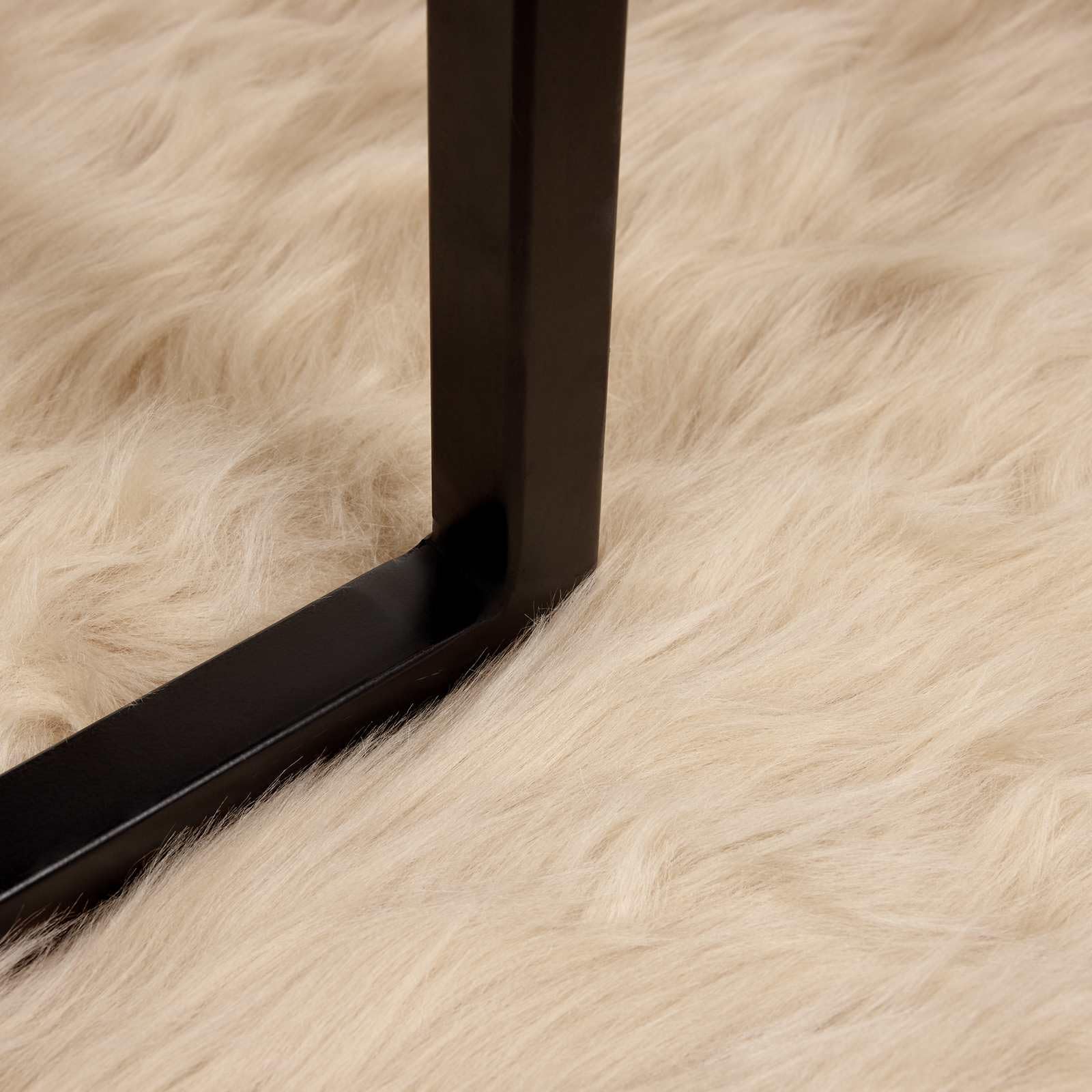 TAFALLA Tapis en peau de mouton synthétique en polyester - Beige - 60 x 90 cm - Poils longs moelleux et doux - Pour salon, chambre à coucher, couloir - Protection de sol