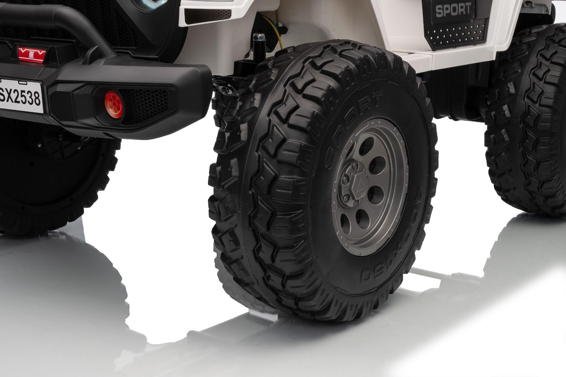 Beneo Motors OFFRIDE 4x4² 2-osobowy samochód elektryczny, 12 V, biały, odtwarzacz MP3 z wejściem USB/AUX, napęd na wszystkie koła 4 x 4, akumulator litowy, pilot zdalnego sterowania, oświetlenie LED