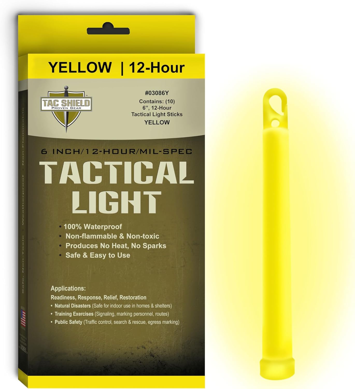 TAC SHIELD Tactical 12 Hour Light Stick (10-Pack)