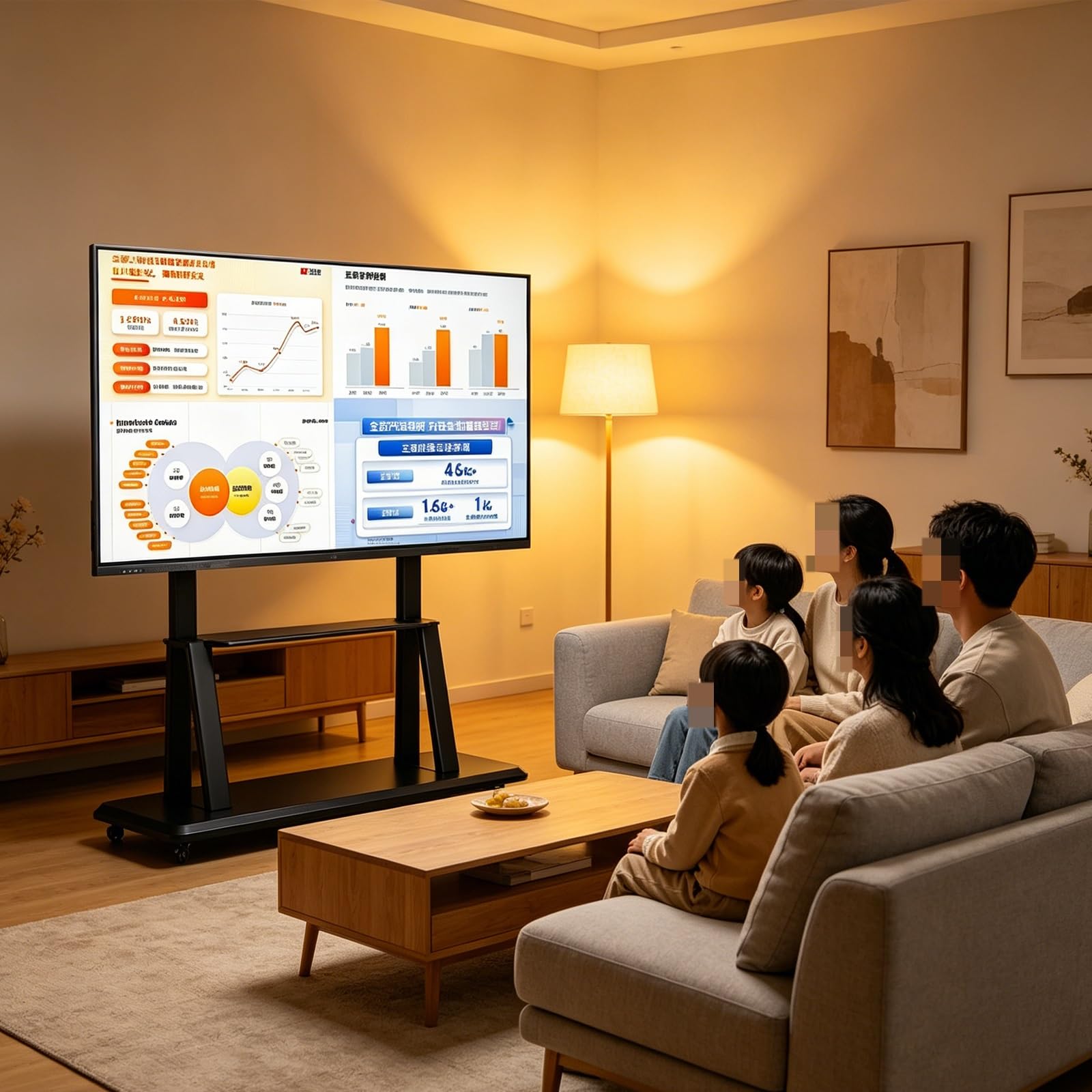 4K Ultra HD interaktives Konferenz Whiteboard Blendschutz extrem schmaler Rahmen zur Erhöhung des visuellen Bildschirmanteils fur Buiro Schule(1649 * 928mm/64.92 * 36.53in)