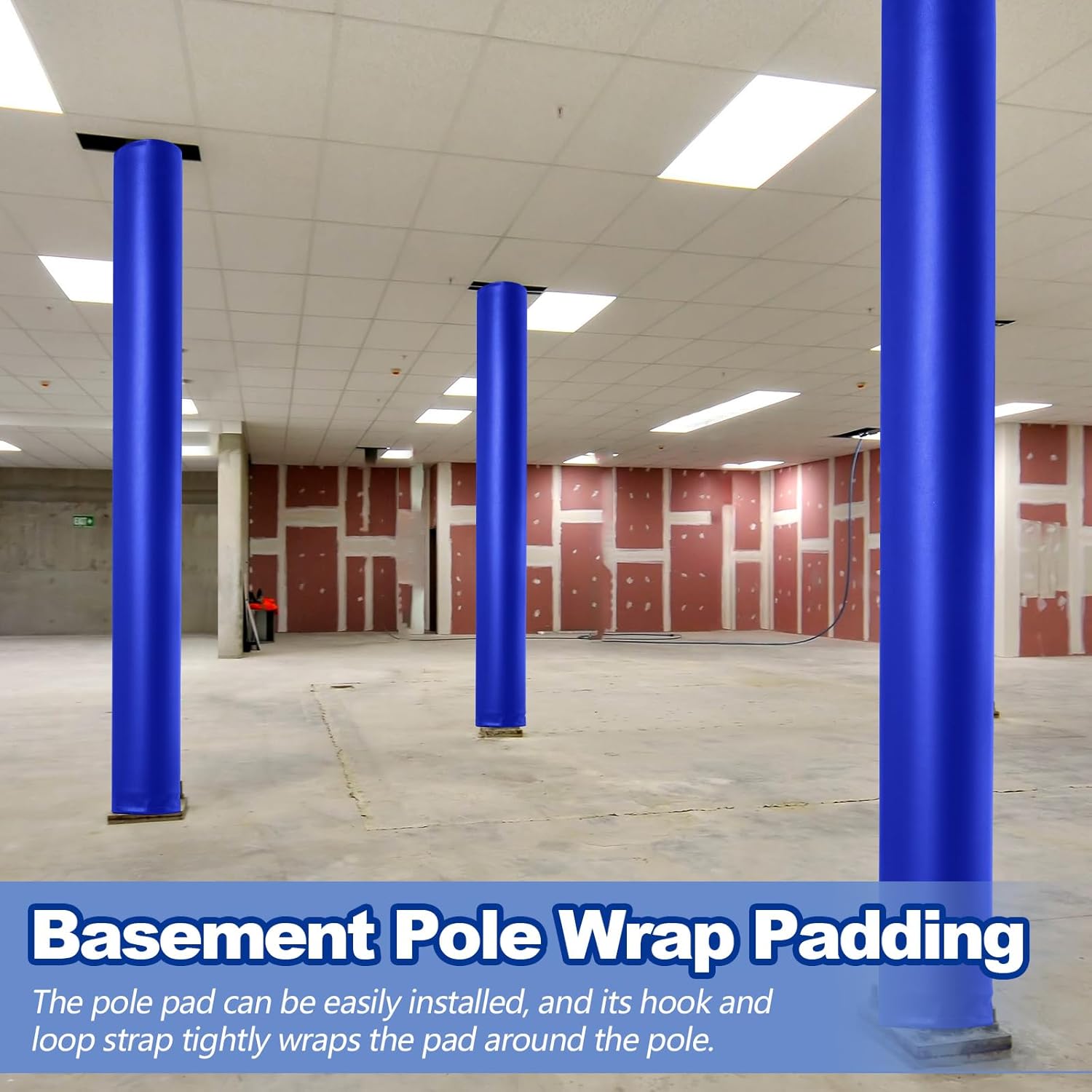 3.5" Basketball Pole Pads 47.2" Tall Basketball Pole Paddings Weather Resistant Waterproof Garage All Weather Pad for Player Protection and Safety