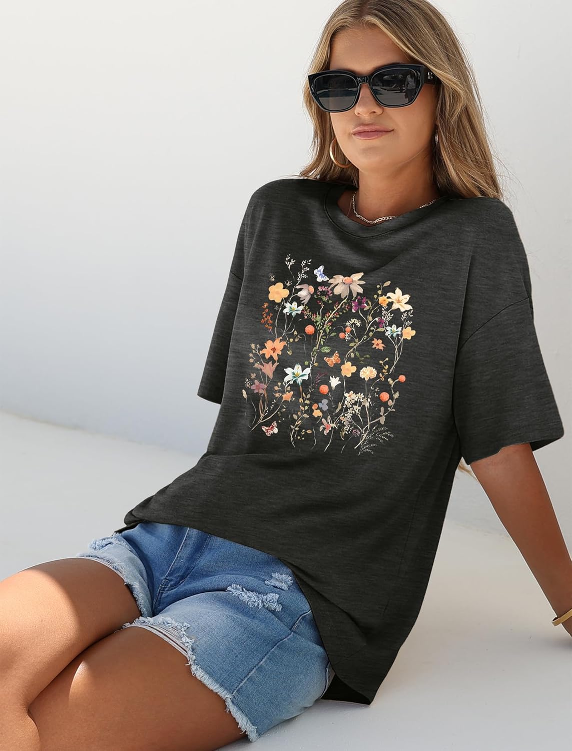 WIHOLL Oversized Tshirts for Women Summer Crew Neck Short Sleeve Graphic Tees Casual Loose Fit Workout Tops 2026 - Image 3