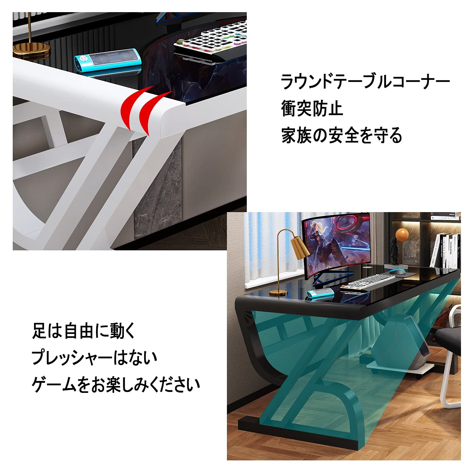 Amazon.co.jp: パソコンデスク 勉強机 PCデスク ワークデスク 机 pc