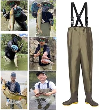 Underwater Hip Waders with Adjustable Suspenders, Hunting Fishing Waders for Men Women with Boots, Waterproof Bootfoot Waders(7)