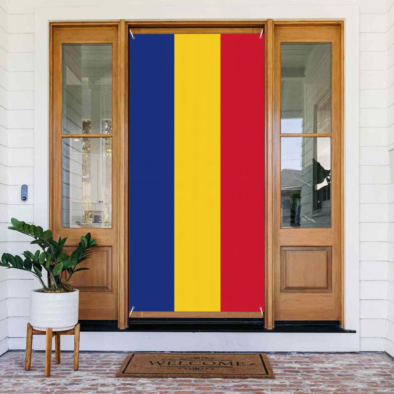 Bandiera Rumena Da Scrivania 30 Cm - Striscione Piccolo Per Ufficio, Casa, Eventi, In Poliestere, Colori Vivaci
